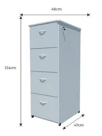 Arquivo com 4 Gavetas para Pastas Suspensas – MDP