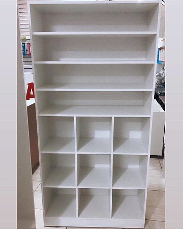 Armário Prateleira com Colmeia – MDF Branco