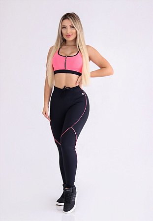 TOP SINTONIA PUSH CORAL COM PRETO
