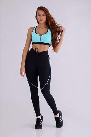 TOP SINTONIA PUSH AZUL ARUBA COM PRETO