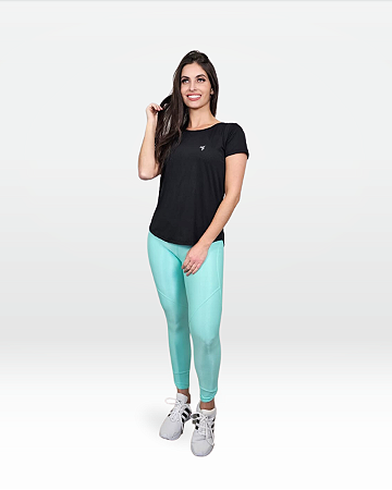 CAMISETA SINTONIA HOLIDAY PRETO COM AZUL TURQUESA