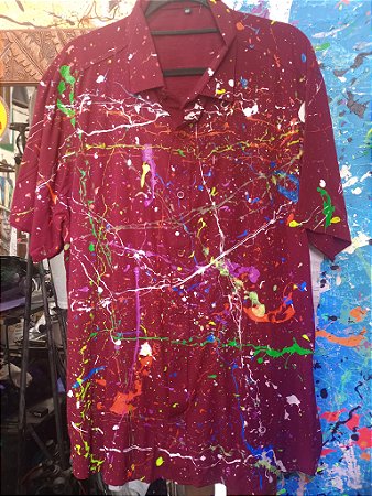 Camisa de Viscose Abstrato