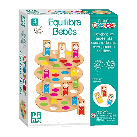 Jogo Educativo Equilibra Bebês - em madeira - NIG