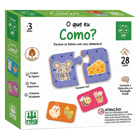 Jogo Educativo - em madeira - O que eu como? NIG