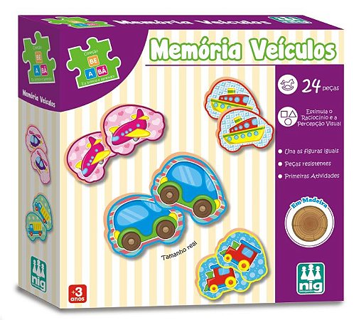 Jogo da Memória - em madeira - Veículos - NIG