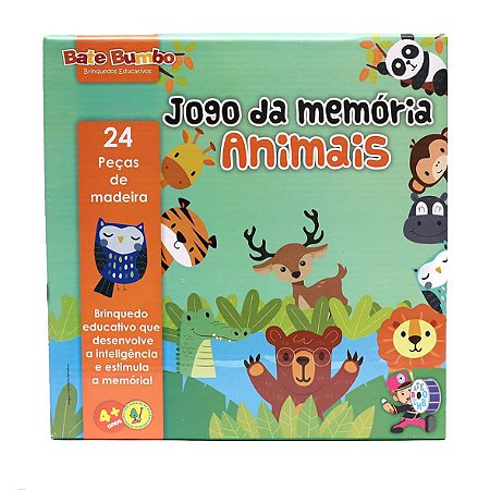JOGO DA MEMÓRIA EDUCATIVO PARA CRIANÇAS DE ANIMAIS 40 PEÇAS