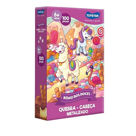 Quebra-cabeça 100 peças - Reino dos Doces Metalizado - Toyster