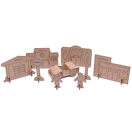Cidade - Kit para montar e pintar - Eu Amo Papelão