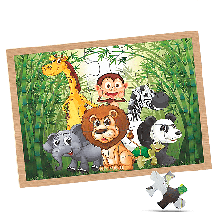 Kit 3 Jogos Infantil Quebra-Cabeca Animais Brinquedo Criança em