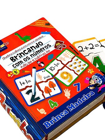 Quebra-cabeça Escreva e Apague Brincando com os Números - Adição e Subtração