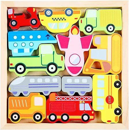 Encaixe Transportes - em madeira - Toymix