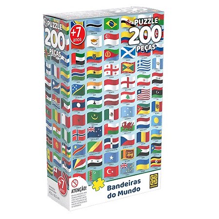 Quebra-cabeça Bandeiras do Mundo  200 peças