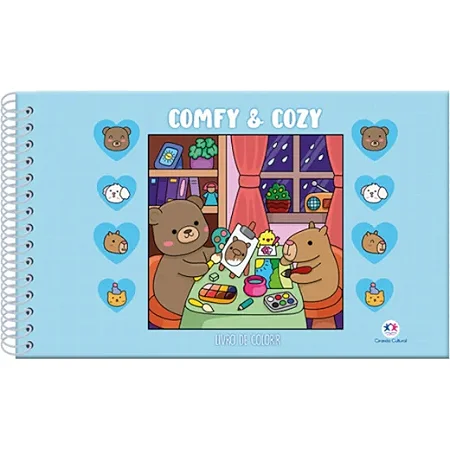 Livro para colorir -  Comfy & cozy  - Azul