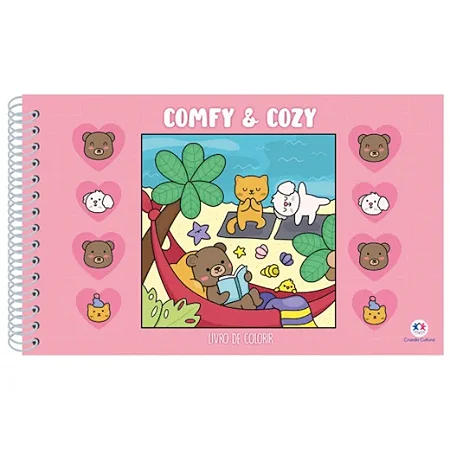 Livro para colorir - Comfy & cozy - Rosa