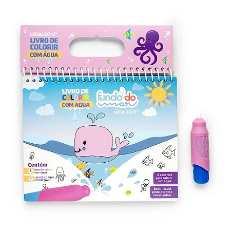 Livro de Colorir com água - Fundo do Mar - Leo&Leo