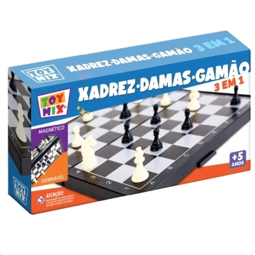 Jogo Xadrez - Damas - Gamão - Magnético