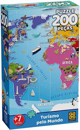 Quebra-cabeça 200 peças - Turismo pelo Mundo