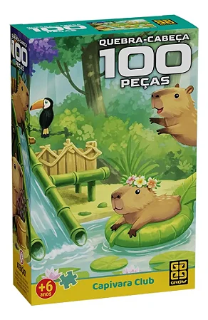Quebra-cabeça Capivara - 100 peças - Grow