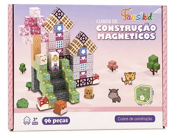 Cubos Magnéticos Minecraft 96 Peças