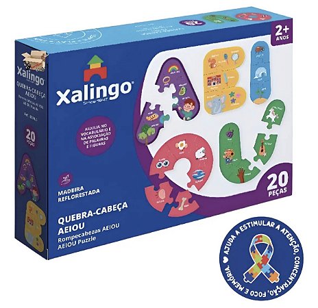 Quebra-cabeça AEIOU Xalingo 20 peças