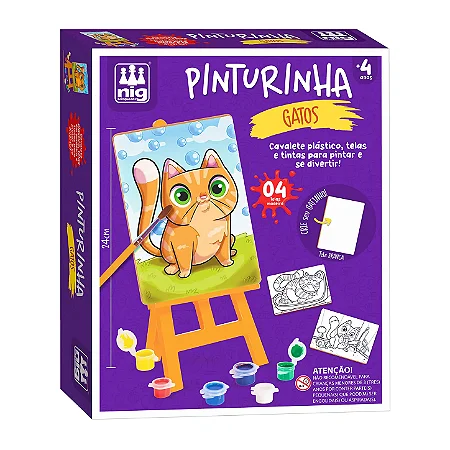 Kit Pinturinha Gatos Nig Cavalete Infantil