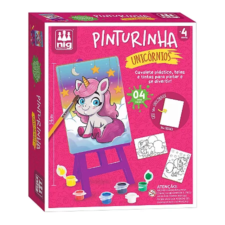 Kit Pinturinha Unicórnios com Cavalete para Pintura
