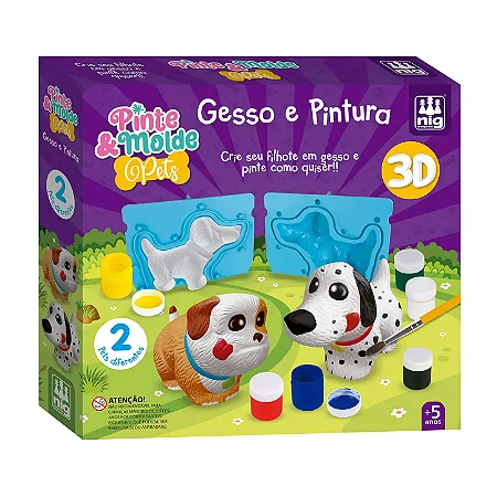 Pinte e Molde Pets - Kit Gesso e Pintura Nig