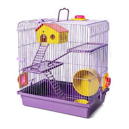 Gaiola para Hamster Luxo 3 Andares Lilás