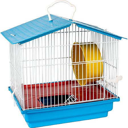 Gaiola Hamster Teto Plástico 1 Andar - AZUL