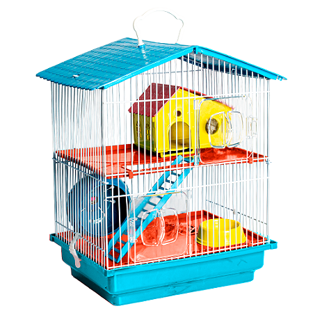 GAIOLA HAMSTER 2 ANDARES TETO PLÁSTICO
