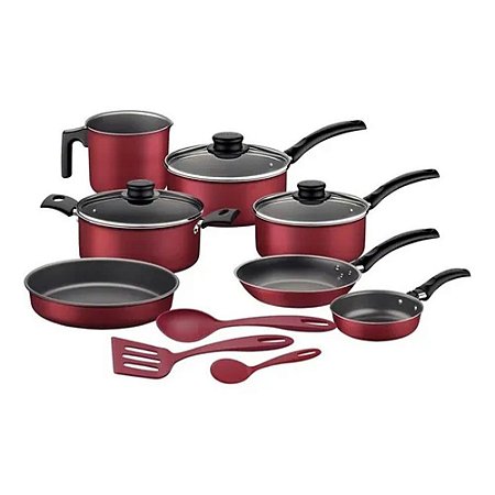 Jogo De Panelas Turim 10 Peças Vermelho Tramontina