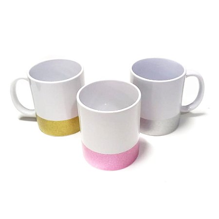 Caneca Fundo Glitter / Barra Glitter Para Sublimação 325ml