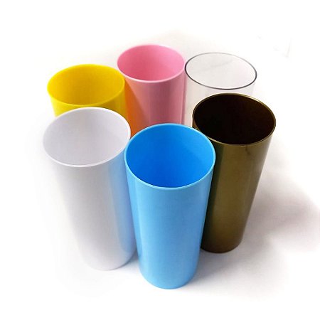 65 Copos Long Drink Acrílico 320ml
