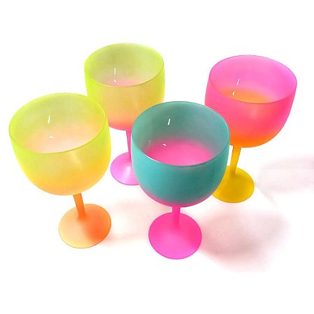 10 Taças De Gin Acrílico 450ml Bicolor