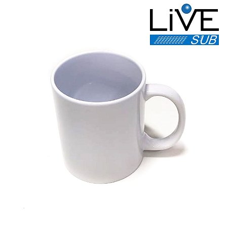 Caneca De Cerâmica Branca LIVE Para Sublimação 325ml