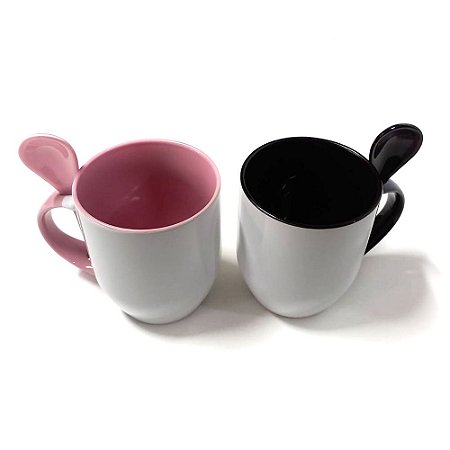 Caneca Alça De Colher Cônica Colorida Para Sublimação 325ml