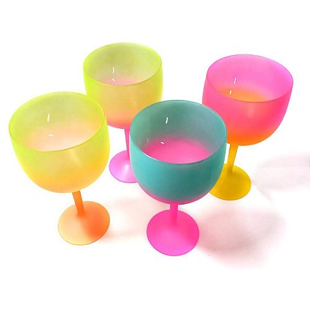 20 Taças De Gin Acrílico 450ml Bicolor