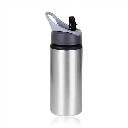 Garrafa Squeeze de Alumínio Prata Bico retrátil para Sublimação - 600ml