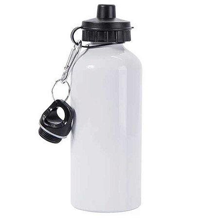 Garrafa Squeeze Alumínio Tampa Dupla Branca Para Sublimação 600ml (não é térmica)