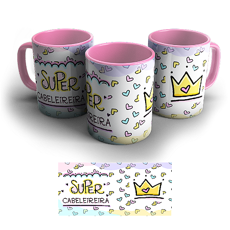 CANECA DE PORCELANA SUPER PROFISSÃO PERSONALIZADA (ROSA) COLEÇÃO 2