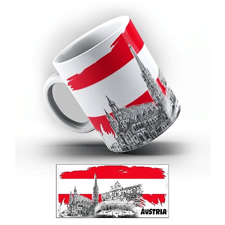 Caneca Porcelana Coleção Pontos Turísticos Países (Alça Branca) Parte 1
