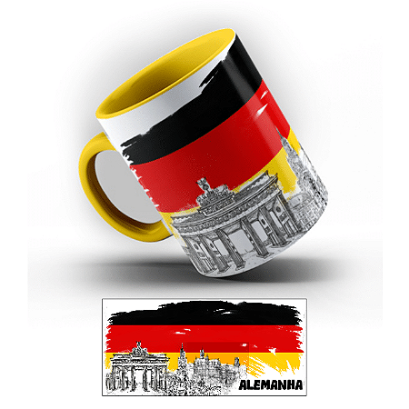 Caneca Porcelana Coleção Pontos Turísticos Países (Alça Colorida) Parte 1