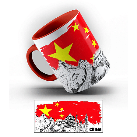 Caneca Porcelana Coleção Pontos Turísticos Países (Alça Colorida) Parte 2