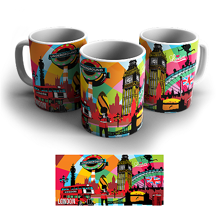 Caneca London Pontos Turísticos Porcelana (Londres)
