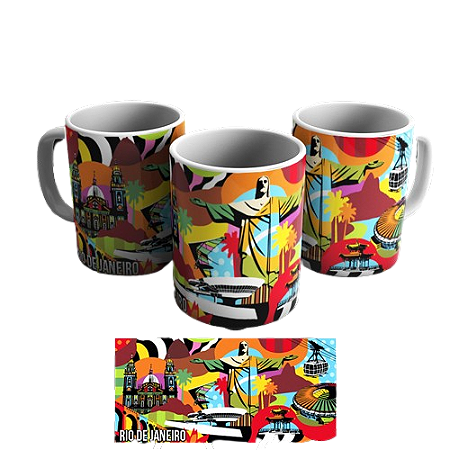 Caneca Rio De Janeiro Pontos Turísticos Porcelana