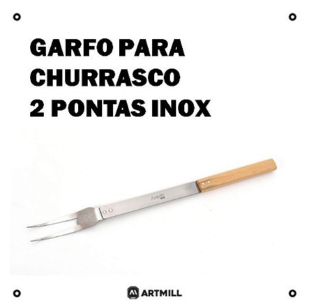 Garfo Tridente para Churrasco em Inox