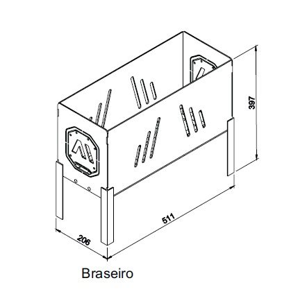 Firebox Parrilla Profissional para Churrasqueira de Alvenaria
