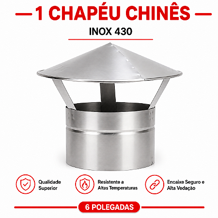 Chapéu para Duto de Exaustão INOX 430 6" – ArtMill