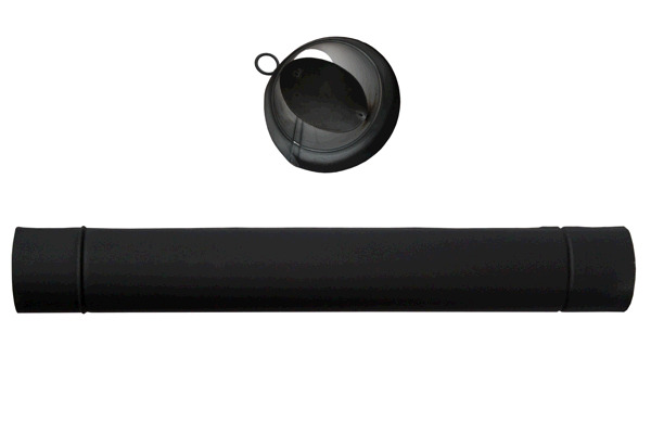 Tubo Galvanizado com Damper 6" Eletrostatica Preto