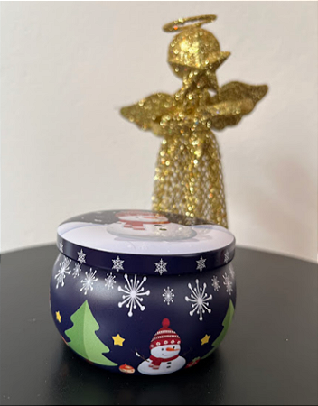 Vela na lata edição especial Natal - Boneco de Neve